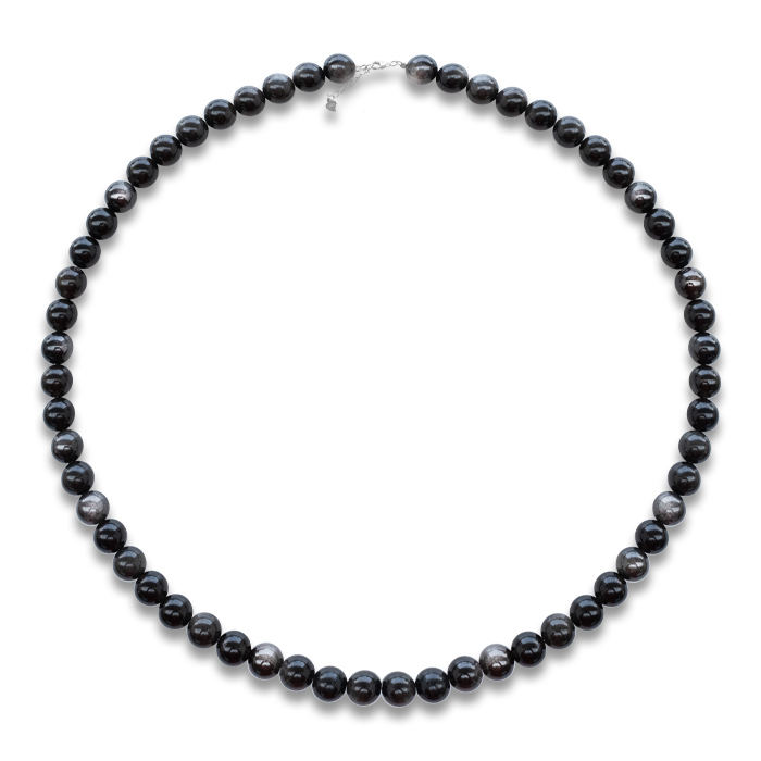Obsidian-Perlenkette ‎⌀ 8.0 mm – 45 cm